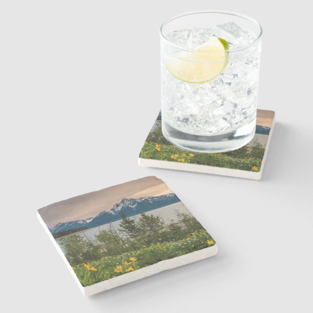 Flowers at Colter Bay Stone Coaster (Side)