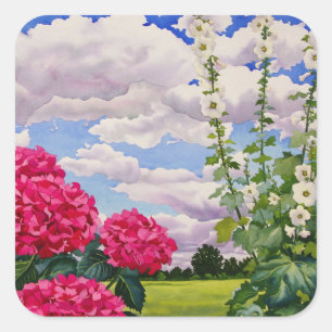 Flowers at the edge of a meadow 2008 square sticker