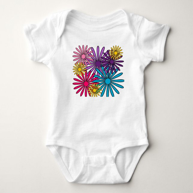 Flowers  baby bodysuit (Front)