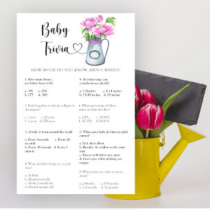 Flowers baby shower Baby Trivia Game