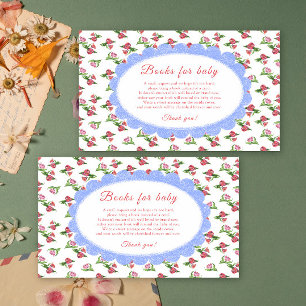 Flowers baby shower - books for baby ticket enclosure card