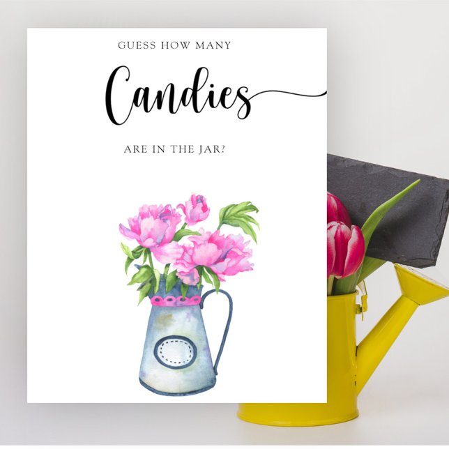Flowers baby shower Guess how many candies Poster (Creator Uploaded)