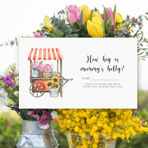 Flowers baby shower - How big is mummy's belly Enclosure Card
