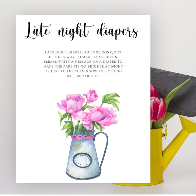 Flowers baby shower Late night diapers game Poster (Creator Uploaded)