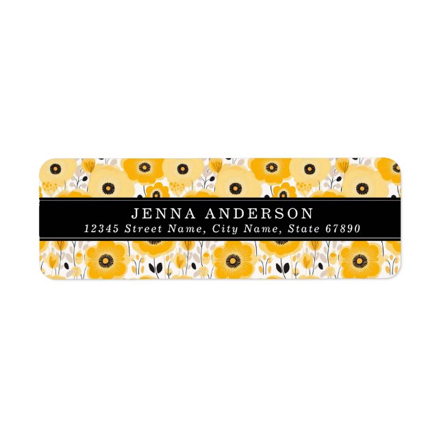 Flowers Background Address Label Return Address Label (Front)