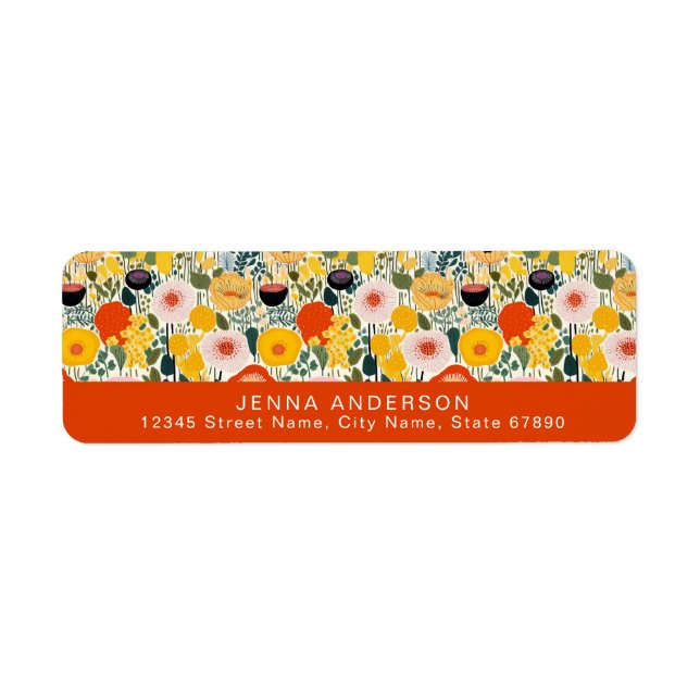 Flowers Background Address Label Return Address Label (Front)
