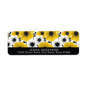 Flowers Background Address Label Return Address Label