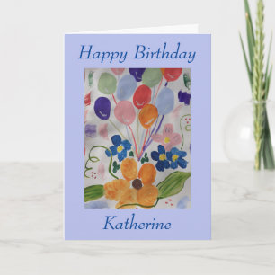 Flowers & Balloons Birthday Card