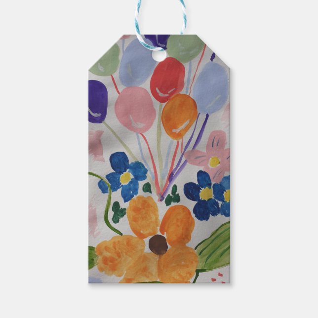 Flowers & Balloons Gift Tag (Front)