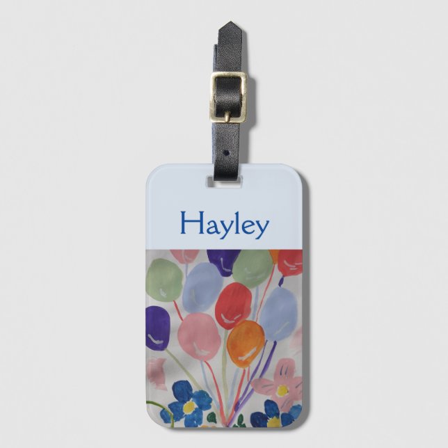 Flowers & Balloons  Luggage Tag (Front Vertical)