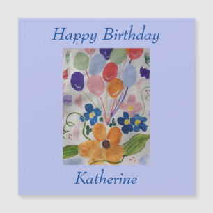 Flowers & Balloons Magnetic Birthday Card