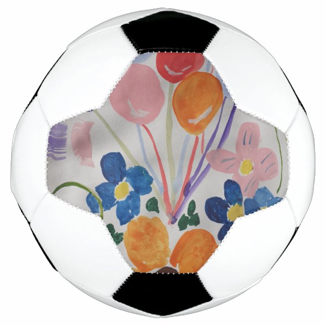 Flowers & Balloons Soccer Ball (Front)