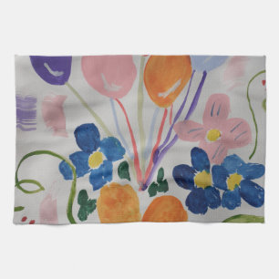 Flowers & Balloons Tea Towel