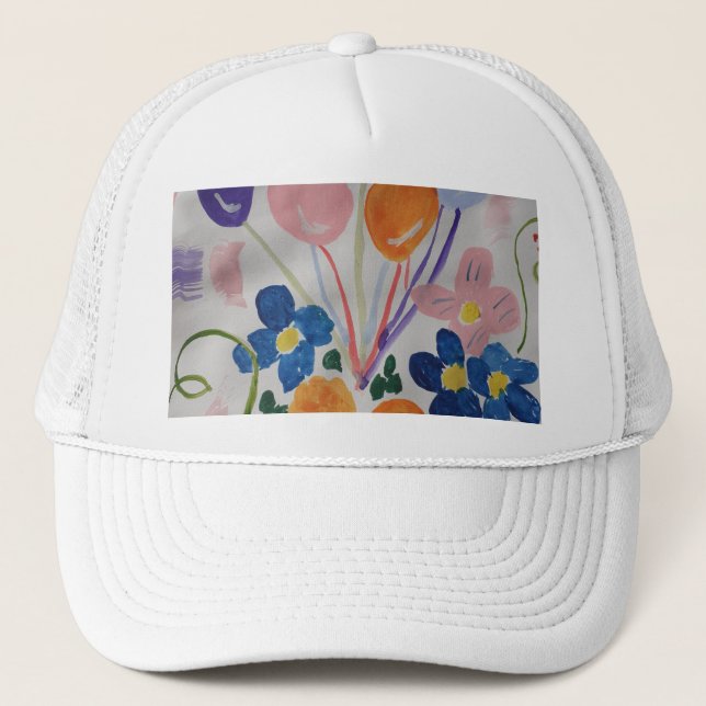 Flowers & Balloons Trucker Hat (Front)