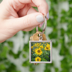 Flowers Balsomroot Columbia River, Oregon Key Ring