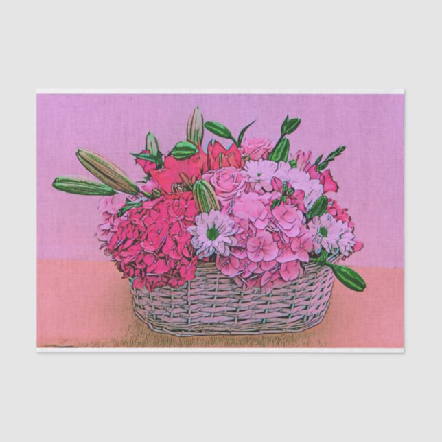 Flowers basket painting tissue paper (Front)