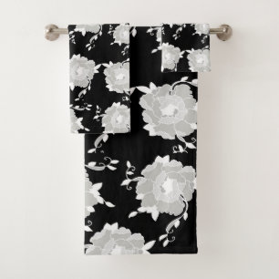 flowers bath towel set