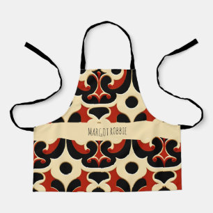 Flowers Batik Red Floral Pattern Apron