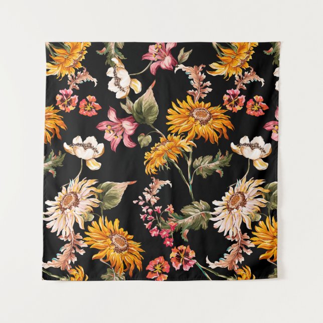 Flowers beautiful pattern seamless. Fabric texture Tapestry (Front)