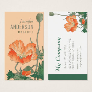 Flowers Beauty Japanese poppy CC0483 Business card