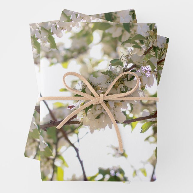 flowers bee wrapping paper sheet (In situ)