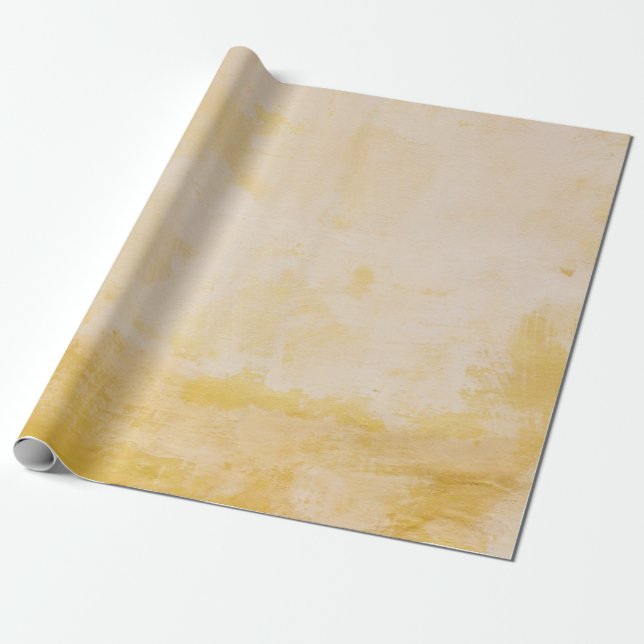 Flowers beside yellow wall wrapping paper (Unrolled)