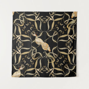 Flowers & Birds: Nouveau Style Vintage Tapestry
