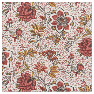 Flowers & Birds Pattern by Oberkampf & Cie Fabric