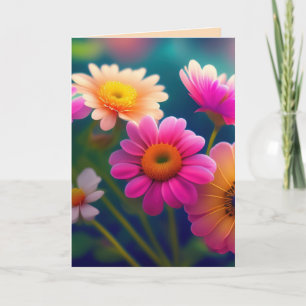 FLOWERS BIRTHDAY COLORFUL GREETING CARD