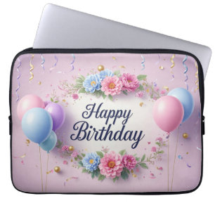 Flowers birthday luxurious elegant extravagant  laptop sleeve