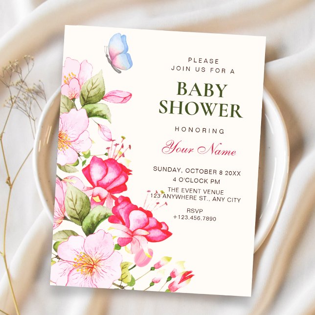 Flowers bloom baby shower invitation (Creator Uploaded)