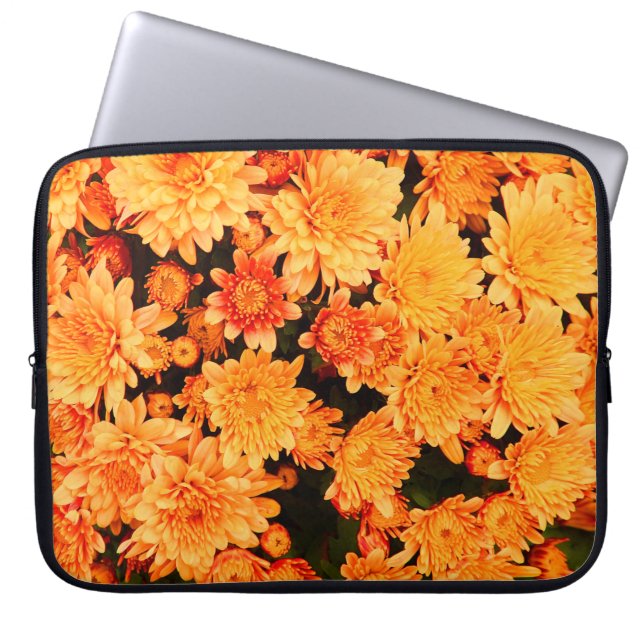 Flowers bloom background laptop sleeve (Front)