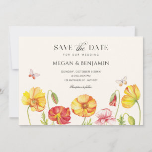 Flowers bloom spring wedding save the date