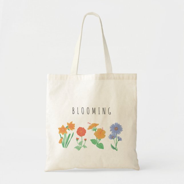 Flowers blooming tote bag (Front)