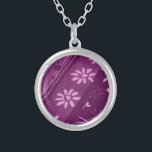 Flowers Blossoms Vines Purple Pink Shower Party Silver Plated Necklace<br><div class="desc"></div>