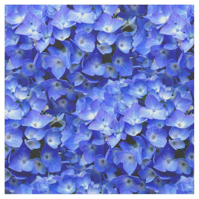 Flowers blue hydrangea plant  pattern template fabric (Close Up)