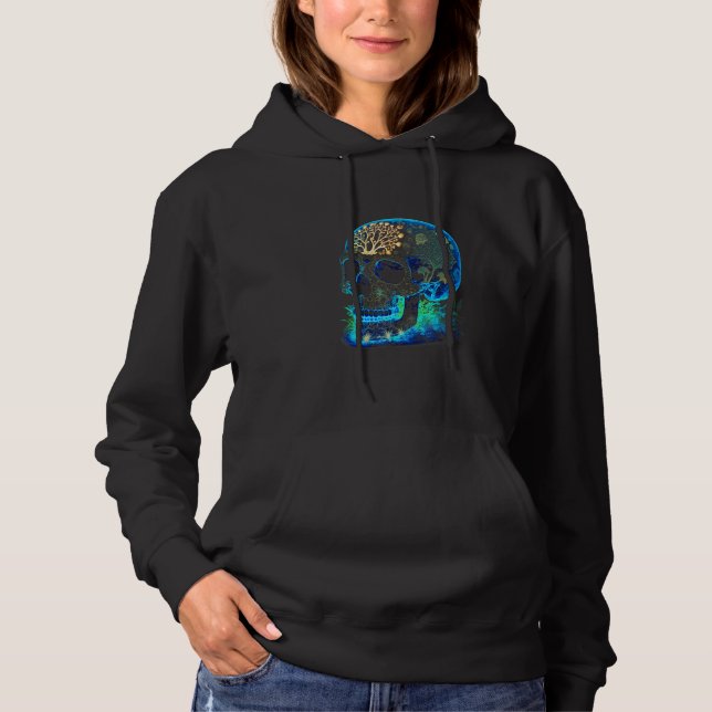 Flowers Blue Skill Hoodie (Front)
