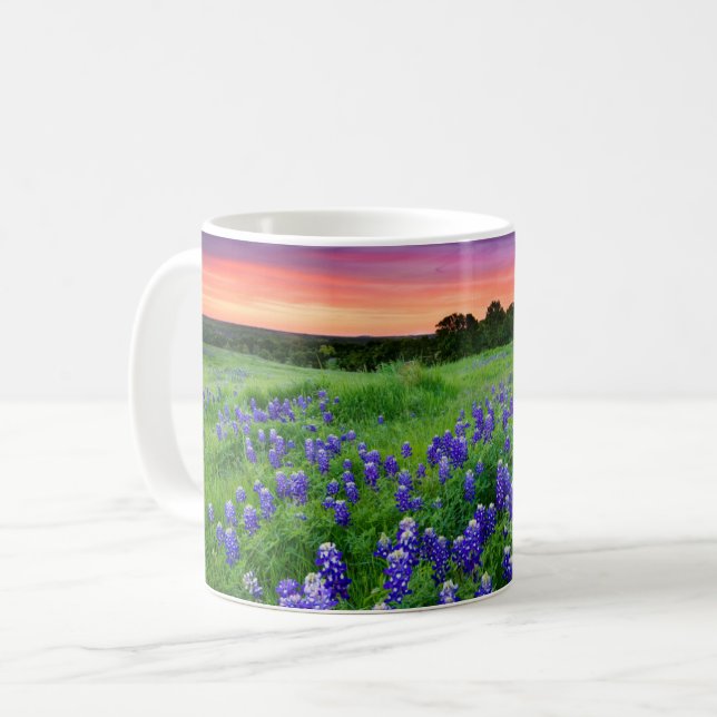 Flowers | Bluebonnets at Sunset Texas Coffee Mug (Front Left)