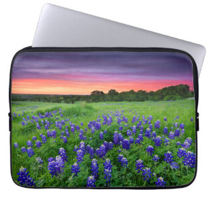 Flowers Bluebonnets at Sunset Texas Laptop Sleeve