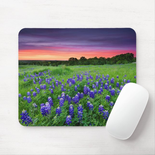 Flowers | Bluebonnets at Sunset Texas Mouse Pad (With Mouse)