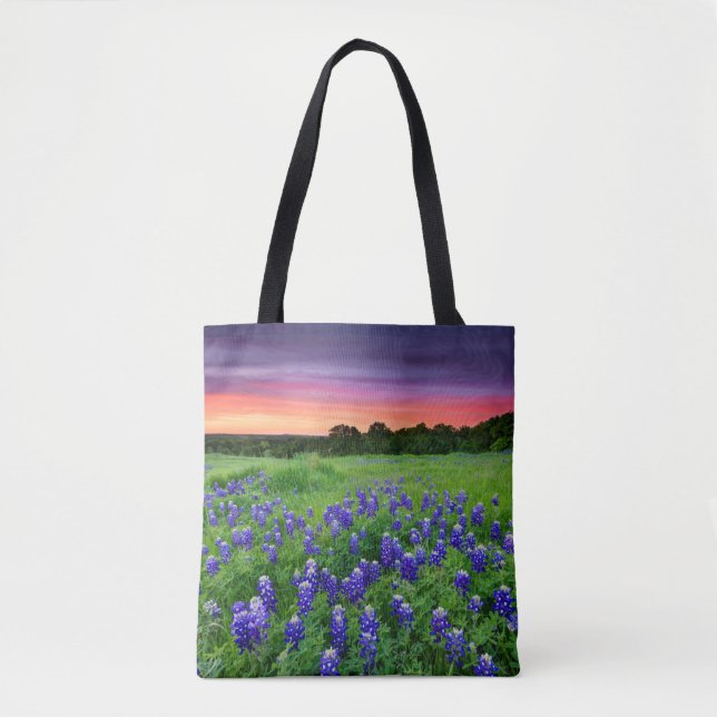 Flowers | Bluebonnets at Sunset Texas Tote Bag (Front)