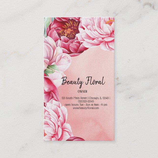 Flowers Bouquet Florist Business Card (Front)