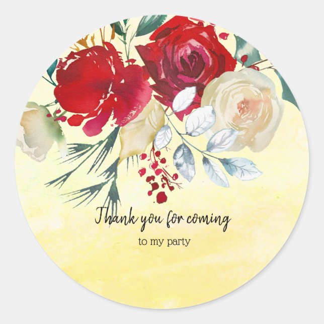 Flowers bouquet for all occasions classic round sticker (Front)
