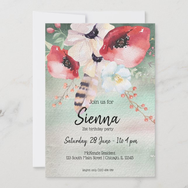 Flowers bouquet for all occasions invitation (Front)