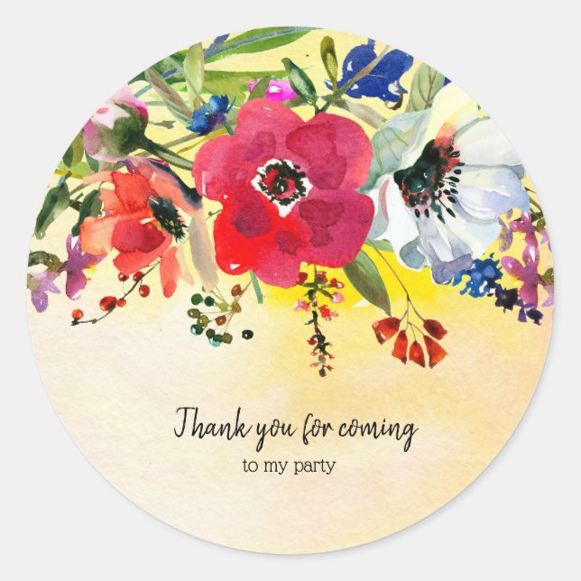 Flowers bouquet for all occassions classic round sticker (Front)