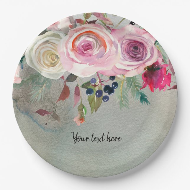 Flowers bouquet for all occassions paper plate (Front)