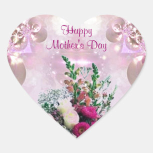 Flowers Bouquet - Mother's Day Heart Sticker