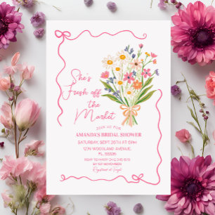 Flowers Bouquet Off The Market Bridal Shower Invitation