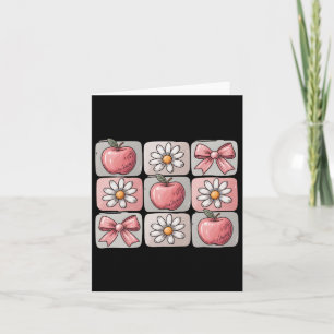 Flowers Bows School Shirt Cute Pink Back To School Card