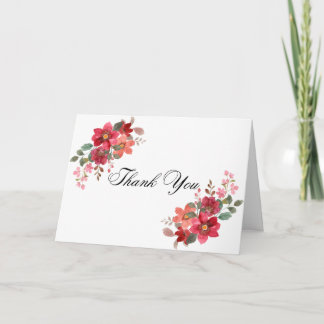 Flowers Bridal Thank You Card